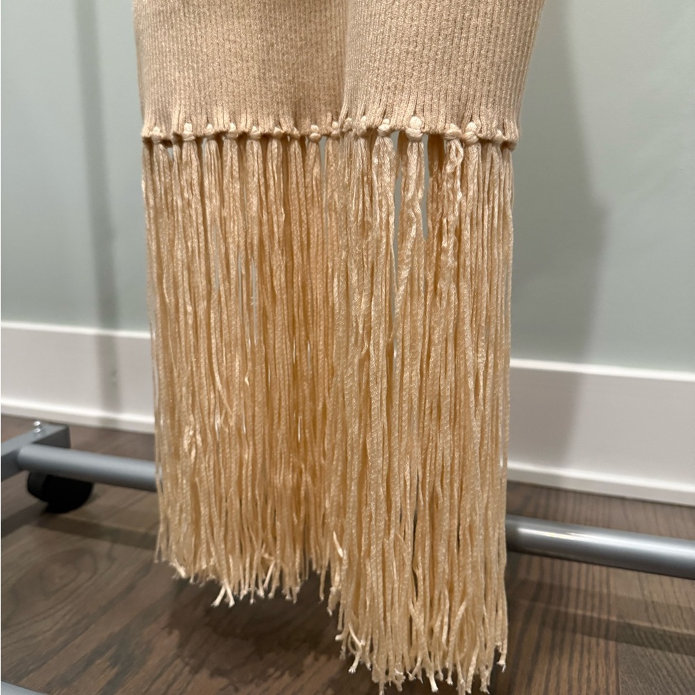 Lulus Delfi Yellow Color Block Fringe Sweater Midi Dress - Size XS NWT - Picture 8 of 8